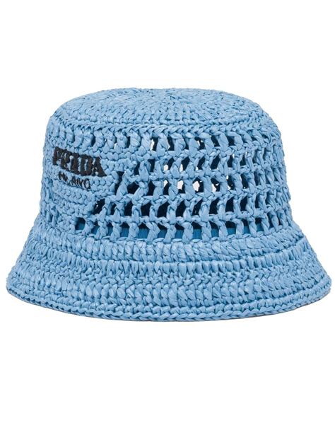 astral blue prada bucket hat|prada raffia hat.